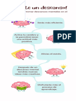 Infografía Celeste, Rosa y Marrón Sobre Descansos Mentales para Los Estudiantes.