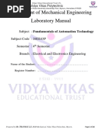 Fundamentals of Automation Technology 20EE43P C-20 Lab Manual