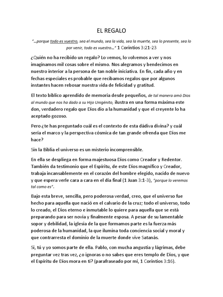 El Regalo Divino: Todo es Vuestro | PDF | Dios | Creencia religiosa y ...