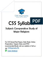 CSS Syllabus: Subject: Comparative Study of Major Religions