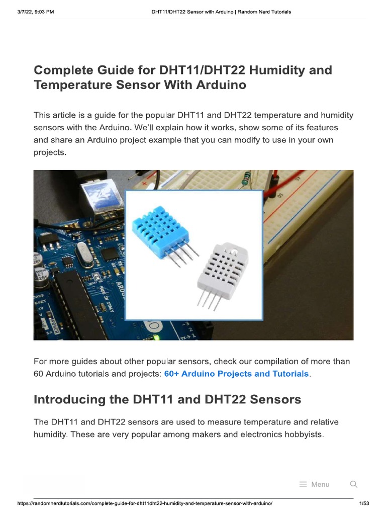 Dht11 Vs Dht22 | PDF