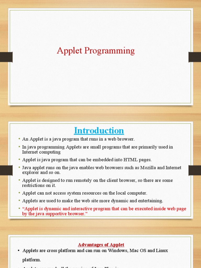 Applet Tutorial Pdf , Java applet tutorial for beginners – AJJBS