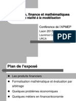 Economie, Finance Et Mathématiques de La Réalité À La Modélisation-71 Pages