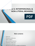 Chapter 6: INTERPERSONAL & Non-Literal Meaning