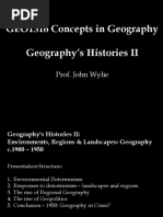 GEO1316 Concepts - Geographys Histories Class 2 - Week 3 - Lecture 1