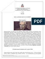 Kant e a Busca e Estabelecimento Do Princípio Supremo Da Moralidade