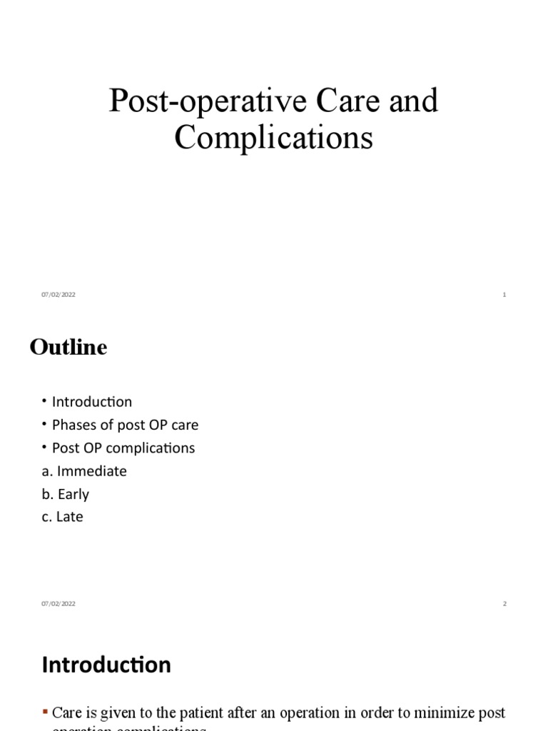 Post-operative Care and Complications Guide | PDF | Myocardial ...