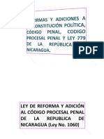 Ley 1060 - LE DE REFORMA Y ADICION A LA LEY 406 - CPP NICARAGUA