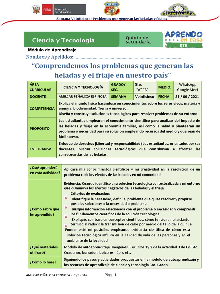 Impacto de Heladas y Friajes en Perú | PDF | Evaluación | Calor