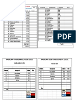 Institución educativa privada factura con fórmulas de Excel