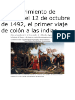 L Descubrimiento de América El 12 de Octubre de 1492