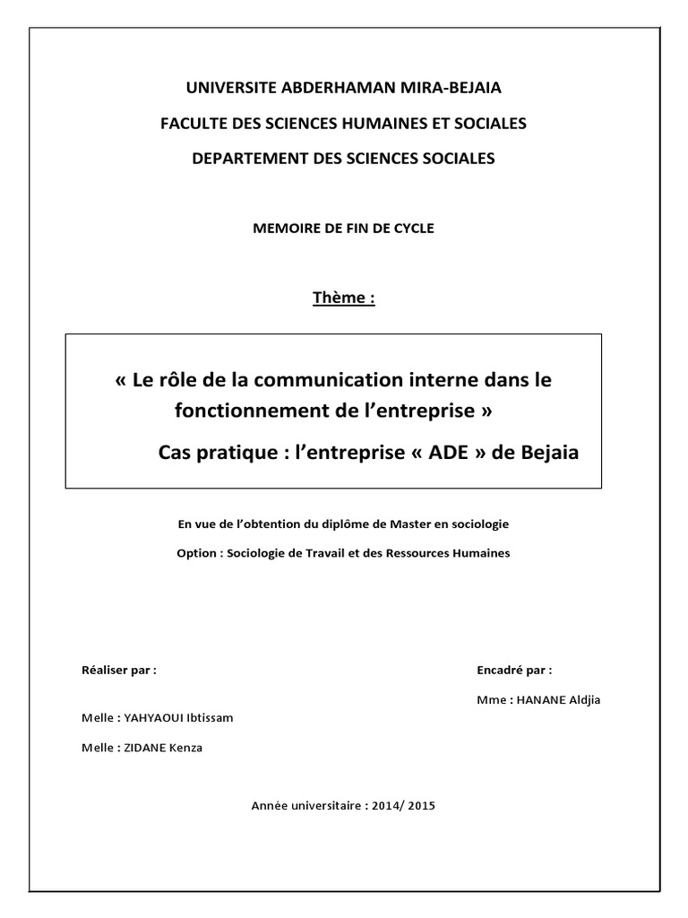 Rôle de la communication interne en entreprise | PDF | la communication ...