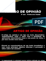 Artigo de Opinião: 9º Ano - Professora Vanda