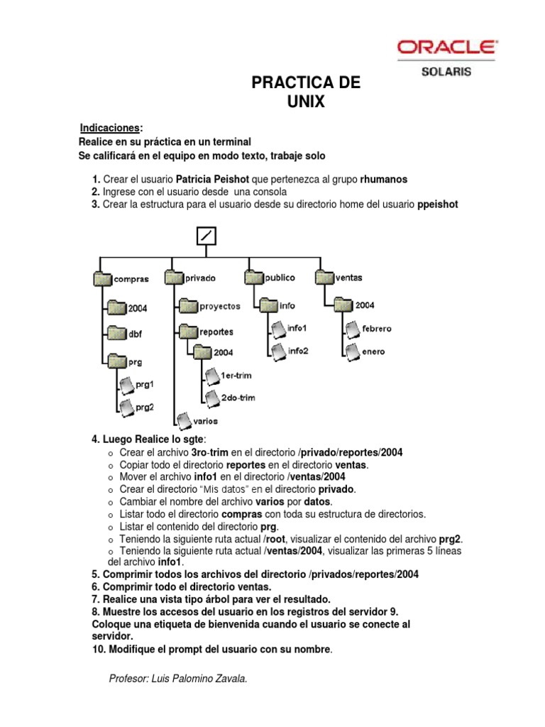 Practica de ORACLE UNIX | PDF | Hogar, jardinería y bricolaje | Tecnología
