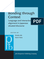 Bonding Through Context Language and Interactional Alignment in Japanese Situated Discourse by Risako Ide Kaori Hata
