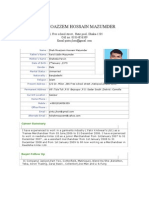 Resume For Shah Moazzem Hossain Mazumder