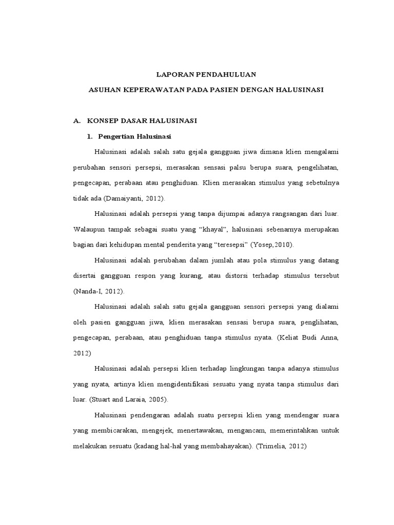 MENGENAL GEJALA DAN TANDA HALUSINASI PADA PASIEN GANGGUAN JIWA | PDF
