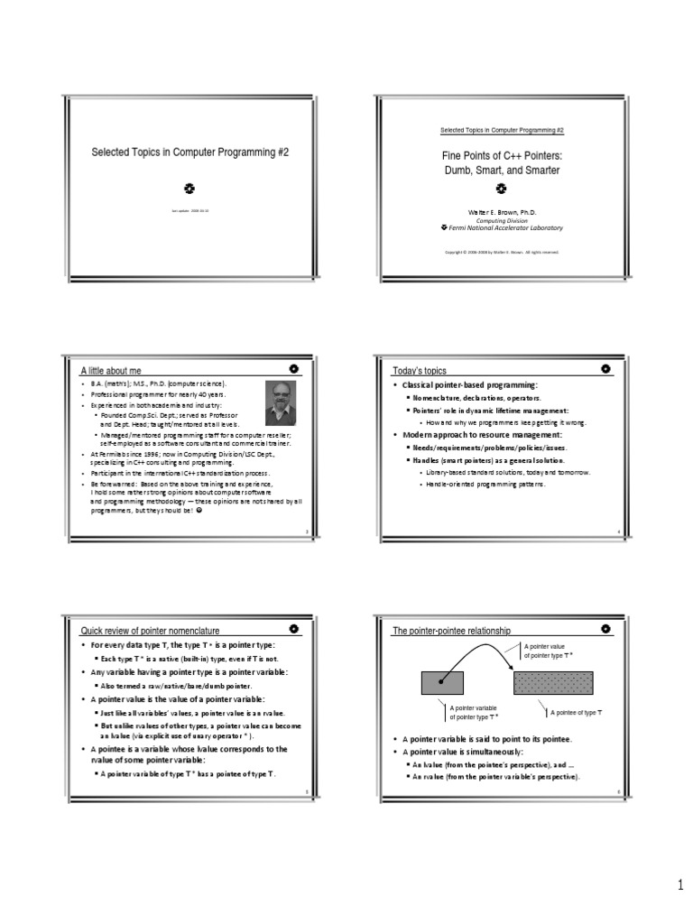 C++ Pointers: Key Concepts Explained | PDF | Computer Data | Software ...