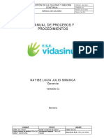 Manual de Procesos y Procedimientos E.S.E. Vidasinú