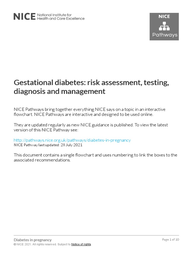 NICE Gestational Diabetes - 2021 | PDF | Gestational Diabetes | Diabetes