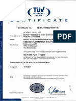 Certificate TUV (No 18-SIL-0010024-02-TIC) (Emerson Bettis Return Actuators)