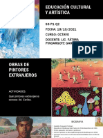 Educación Cultural Y Artística: S3 P1 Q2 FECHA: 19/10/2021 Curso: Octavo Docente: Lic. Fátima Pinoargote García