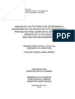 Análisis de Los Factores Que Determinan El Desempeño de Los Equipos de Alto