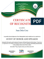 Certificate of Recognition For Guest of Honor and Speaker Template 5