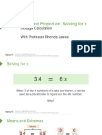 Ratio and Proportion: Solving For X: Dosage Calculation With Professor Rhonda Lawes