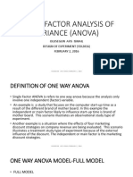 Single Factor Analysis of Variance (Anova) Revised Jan 13 - 2021