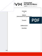 Actividad 4 Materia: Administración de Operaciones Docente
