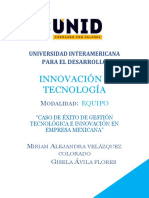 Caso de Exito de Gestion Tecnologica e Innovacion en Empresa Mexicana UNID