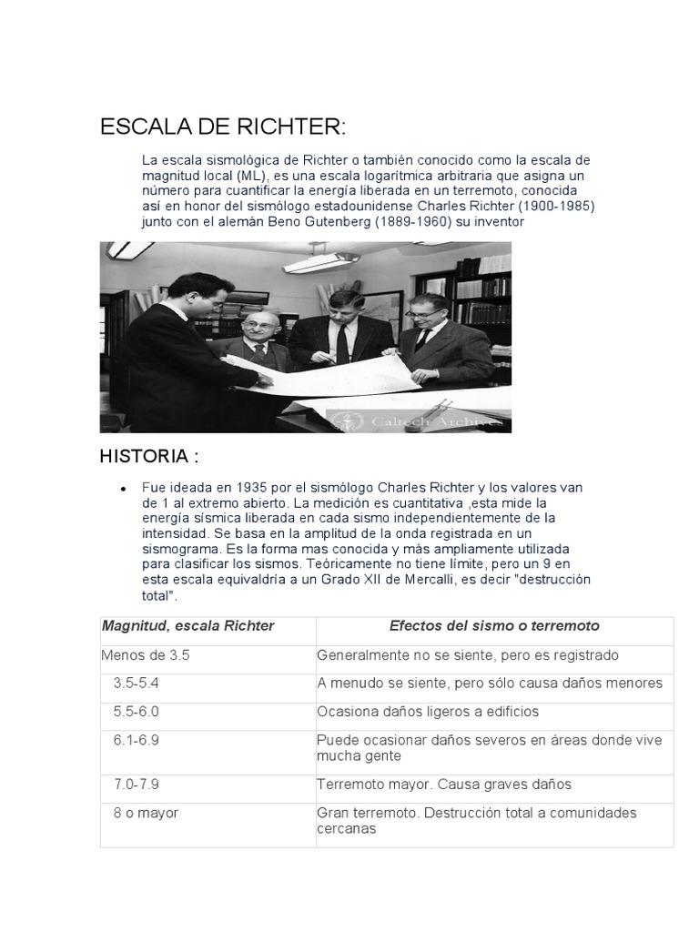 Escala de Richter y su Historia | PDF | Temblores | Sismología