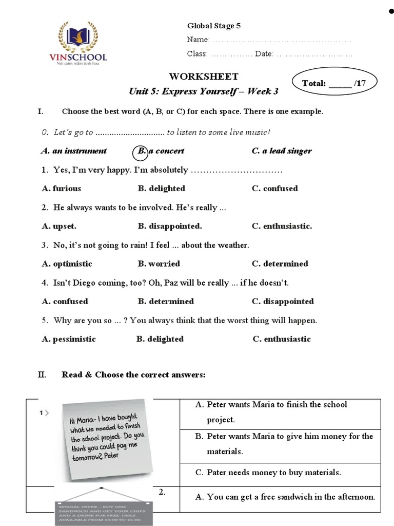 GS5 - Week 20 - Unit 5 - Weekly Worksheet (Unit 5 Review) | PDF