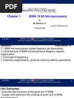 Chapter 1-8086-16 Bit Microprocessor: by Mr. Shinde G. B. M.Tech. (Electronics Engineering)