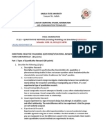 Final Examination IT 223 - QUANTITATIVE METHODS (Including Modelling and Simulation)