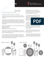 Dining Etiquette: Informal Place Setting Formal Place Setting