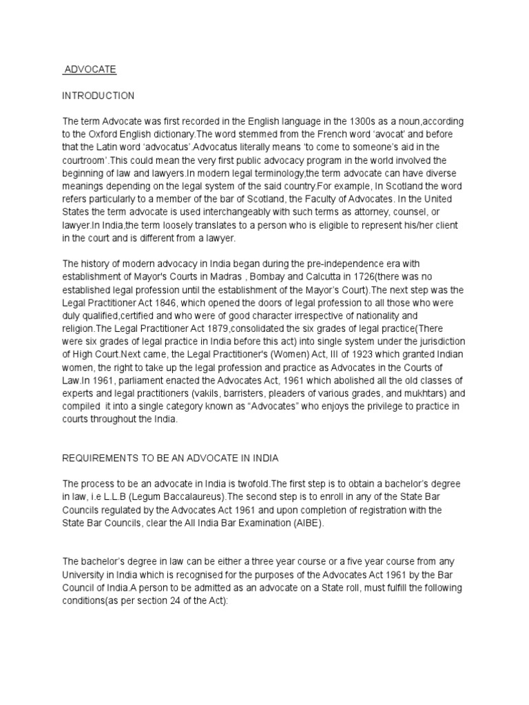 Advocate Pdf Advocate Lawyer