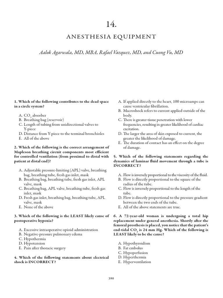 Anesthesia Equipment | PDF | Breathing | Anesthesia