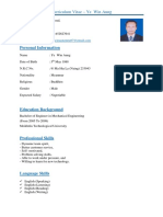 Personal Information: Curriculum Vitae - Ye Win Aung