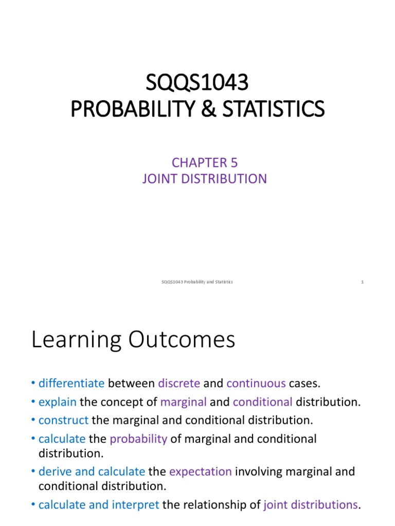 Joint Distribution in Probability & Statistics | PDF | Probability ...
