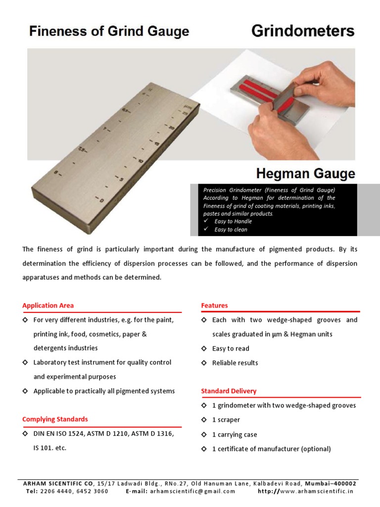 Hegman Gauge for Fineness Testing | PDF | Metrology | Materials
