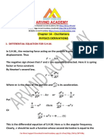 Arvind Academy: Chapter 14 - Oscillations Physics Derivations