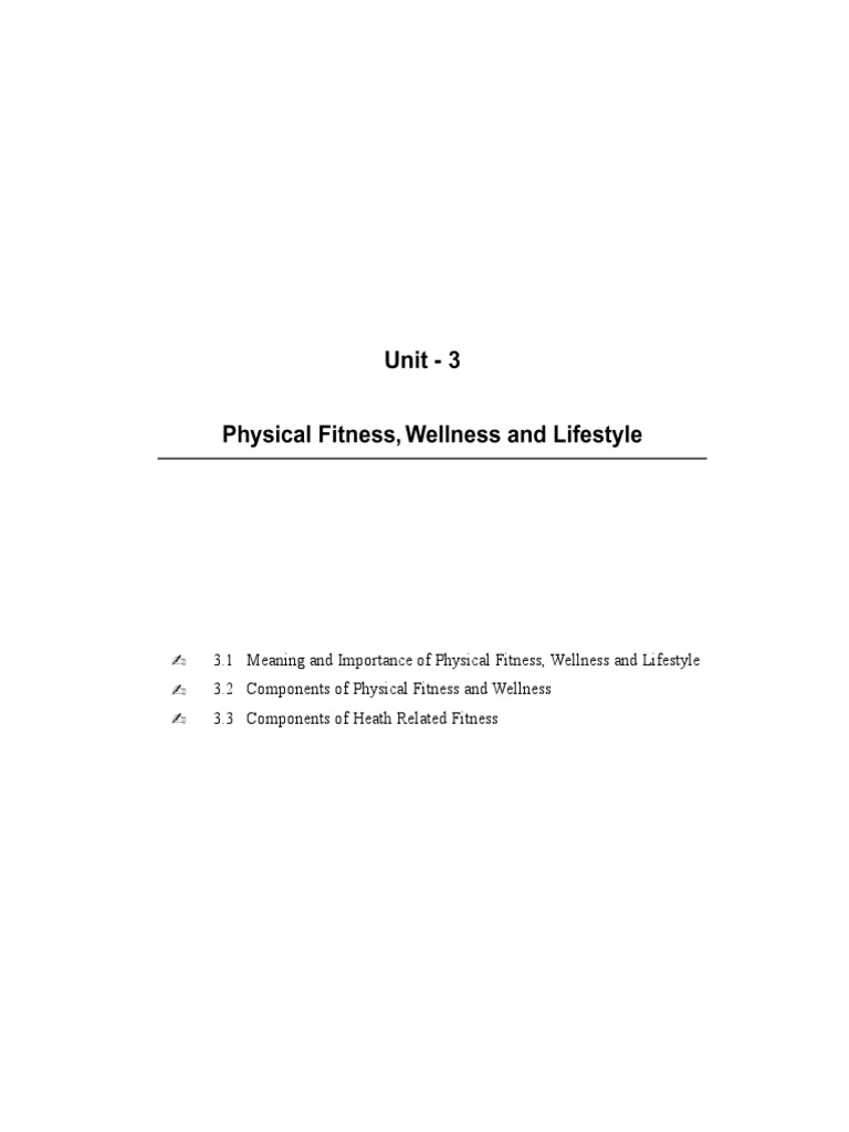 Components of Fitness and Wellness | PDF | Physical Fitness ...