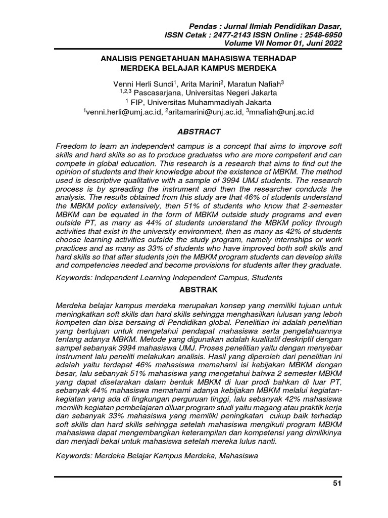 Student Knowledge of MBKM Policy | PDF | Cognition