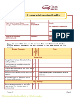 QCP COVID-19 restaurant inspection checklist (03) 29 06 20