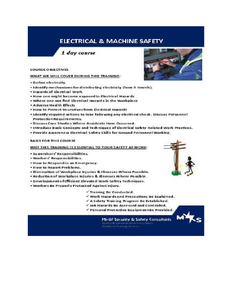 Electrical & Machine Safety Training PDF
