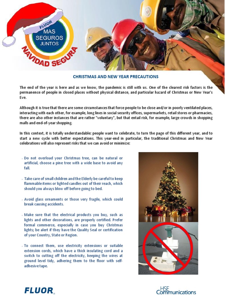 TBT Christmas and New Year Precautions English PDF Christmas Christmas Tree