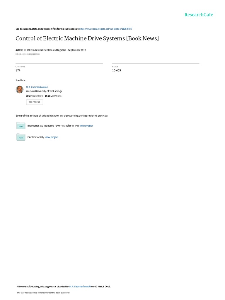 Control of Electric Machine Drive Systems Book New PDF Power
