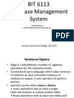Unit 4 Relational Algebra-The Foundation